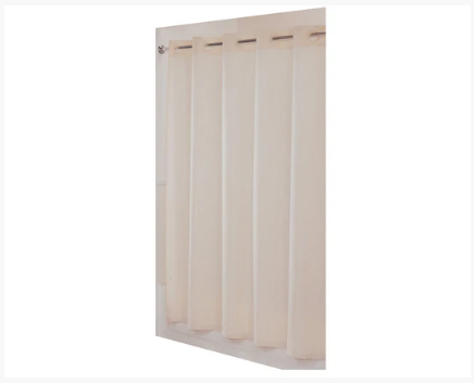 Cortina Para Baño Hookless Anillos Flexibles Hotel Beige